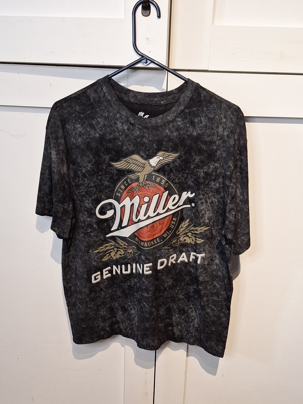 Miller Black Tie-Dye Logo Short Sleeve Tee
